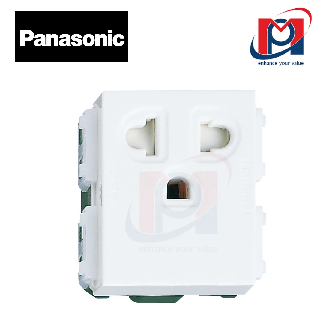 Ổ cắm đơn 3 chấu-màu trắng có màn che 16A 250V - cắm nhanh - Panasonic - WEV1181SW