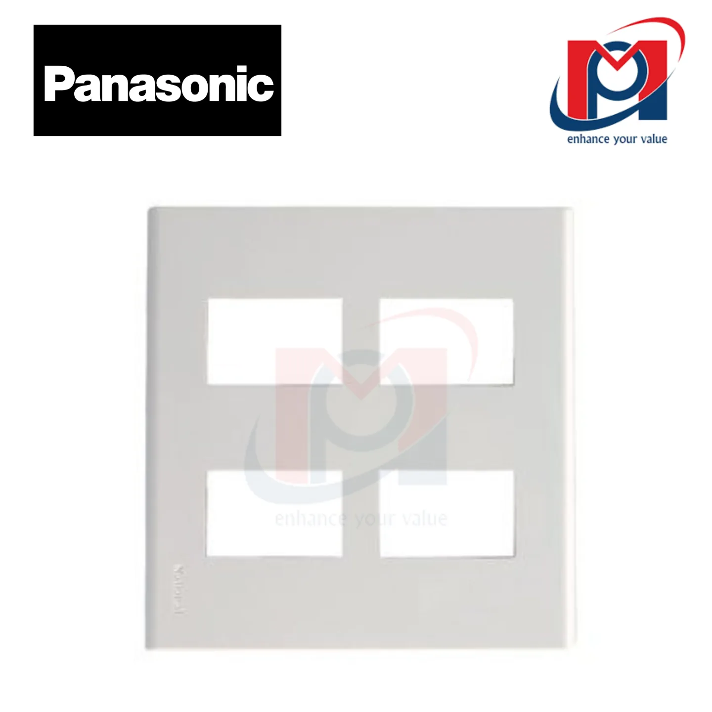 Mặt góc vuông dùng cho 4 thiết bị - màu trắng - Panasonic - WEG6804SW