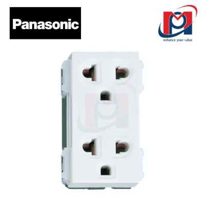 Ổ cắm đôi 3 chấu-màu trắng có màn che 16A 250V - cắm nhanh - Panasonic - WEV1582SW