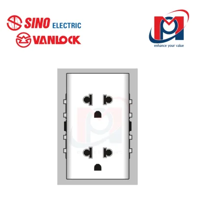 Ổ cắm đôi 3 chấu - Sino Vanlock - SCUE2