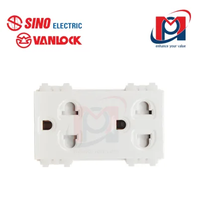 2 Ổ 3 chấu có màn che - Sino Vanlock - S18CCUE2
