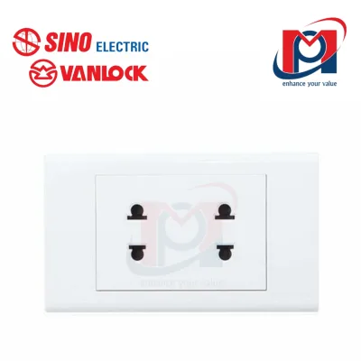 Ổ cắm đôi 2 chấu 16A - Sino Vanlock - S18AU2