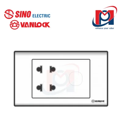 Ổ cắm đôi 2 chấu 16A 1 lỗ - Sino Vanlock - S18U2X