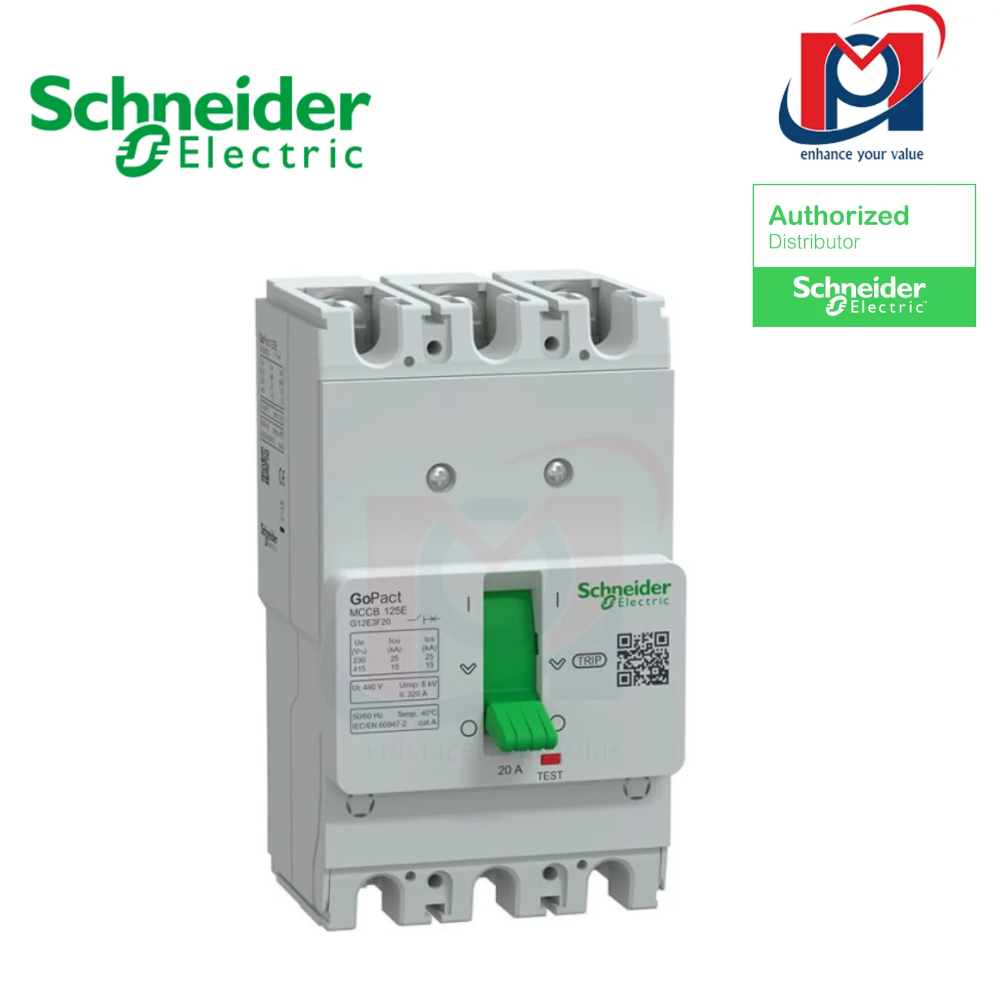 Cầu dao tự động MCCB GOPACT 125T 16A 3P 10kA 415V- Schneider - G12T3F16