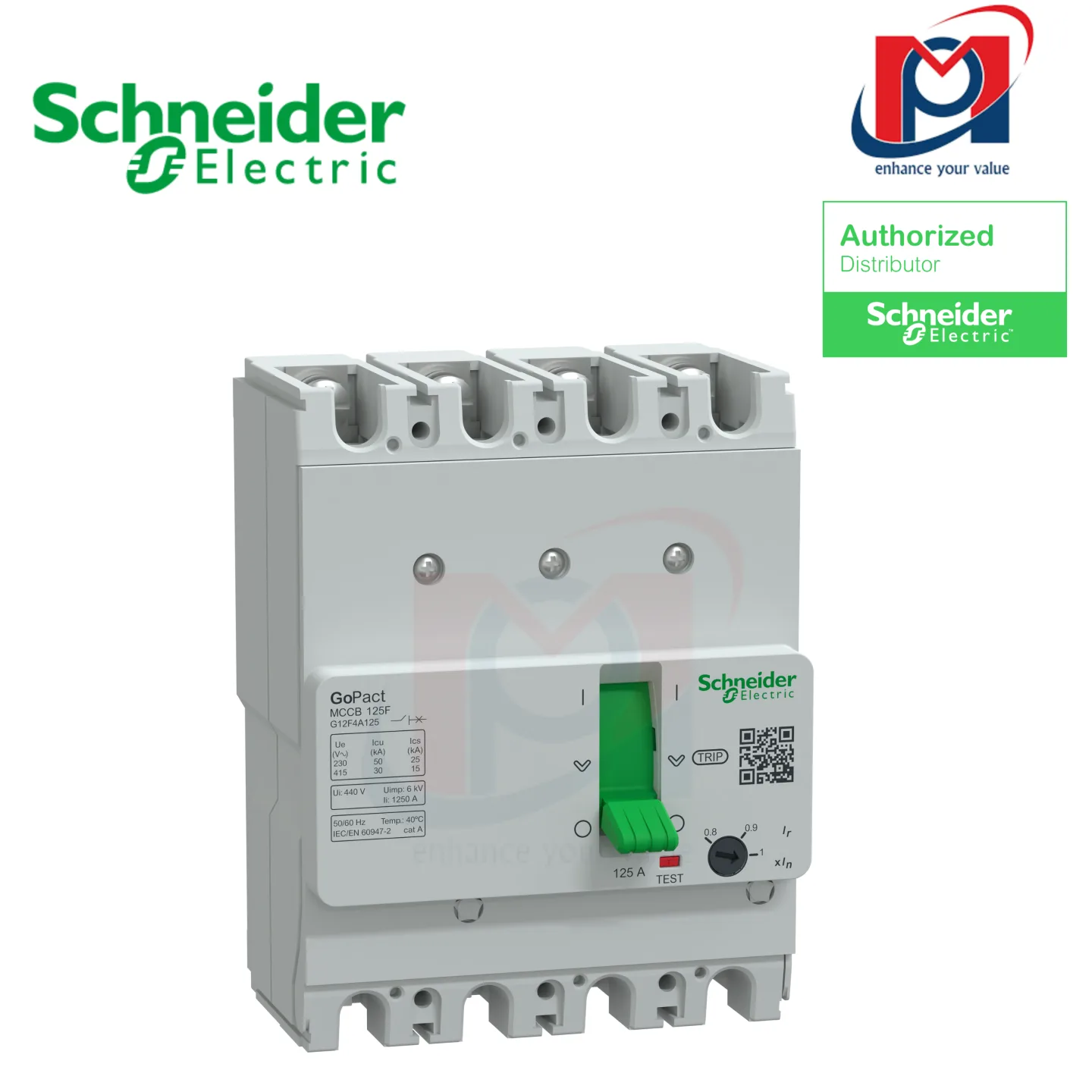 Cầu dao tự động MCCB GOPACT 125E 4P4D 100A FIX - Schneider - G12E4F100