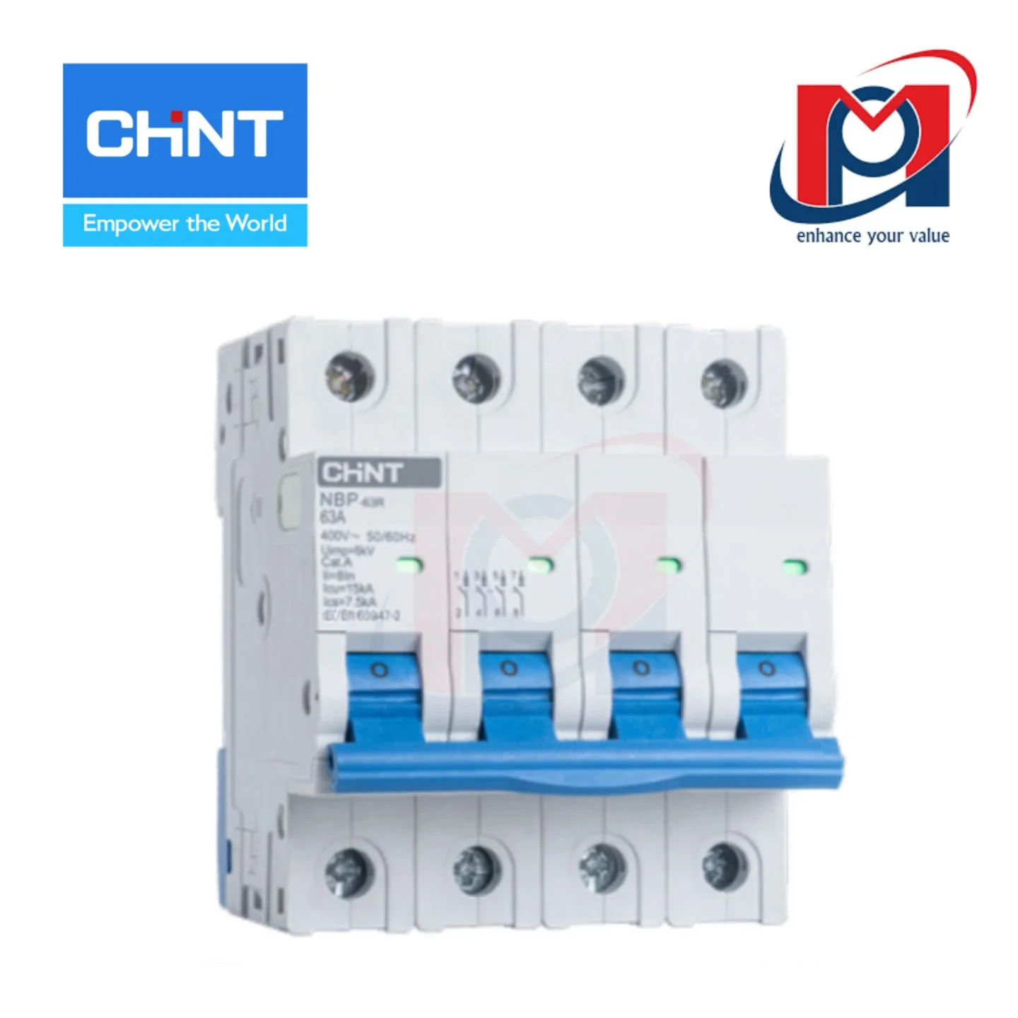 Cầu dao tự động MCB NBP-63R 4P 3A - CHINT - 352402