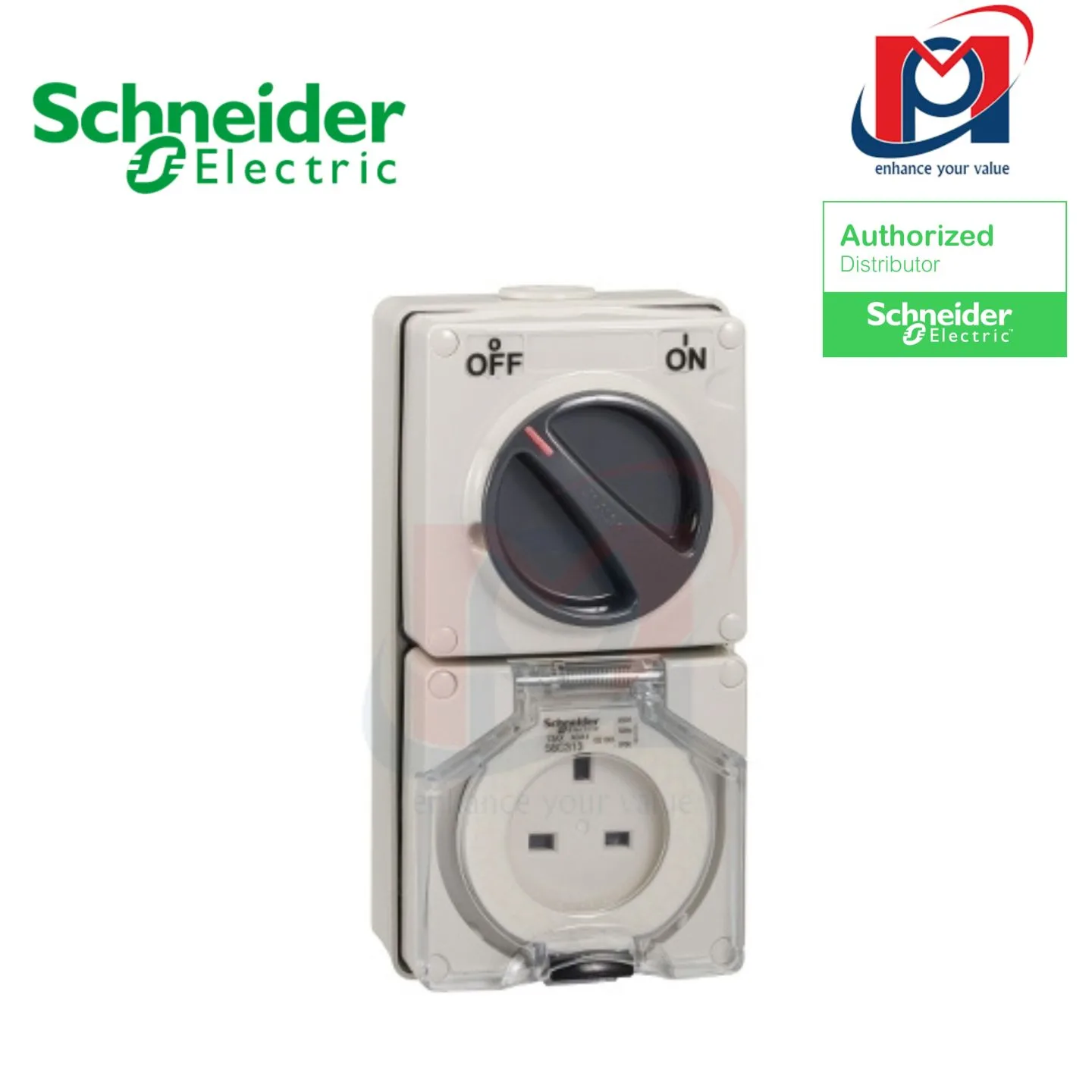 Bộ ổ cắm có công tắc 500V 32A 5 pin SW SKT IP66 - Schneider - S56C532GY