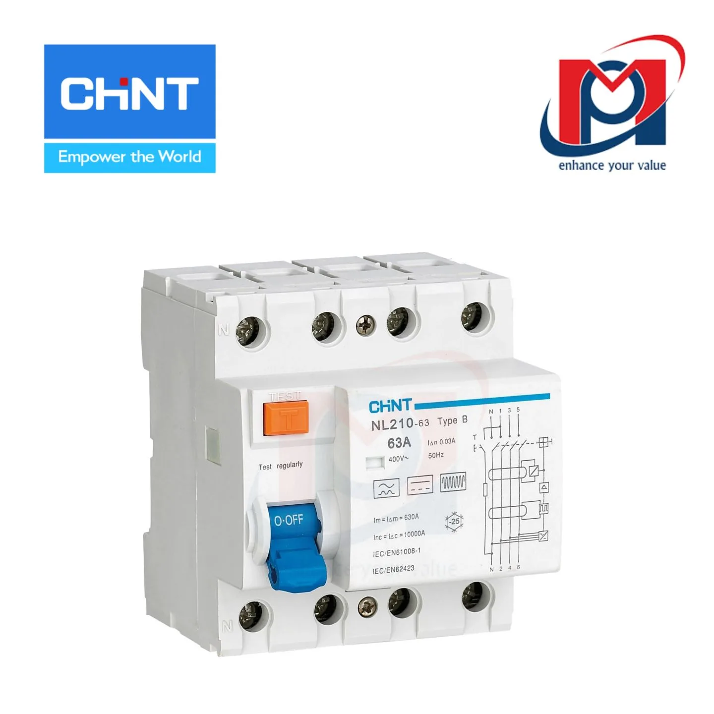 Cầu dao RCCB NL210 3P+N 40A 300mA B 10kA(R) - CHINT - 782009