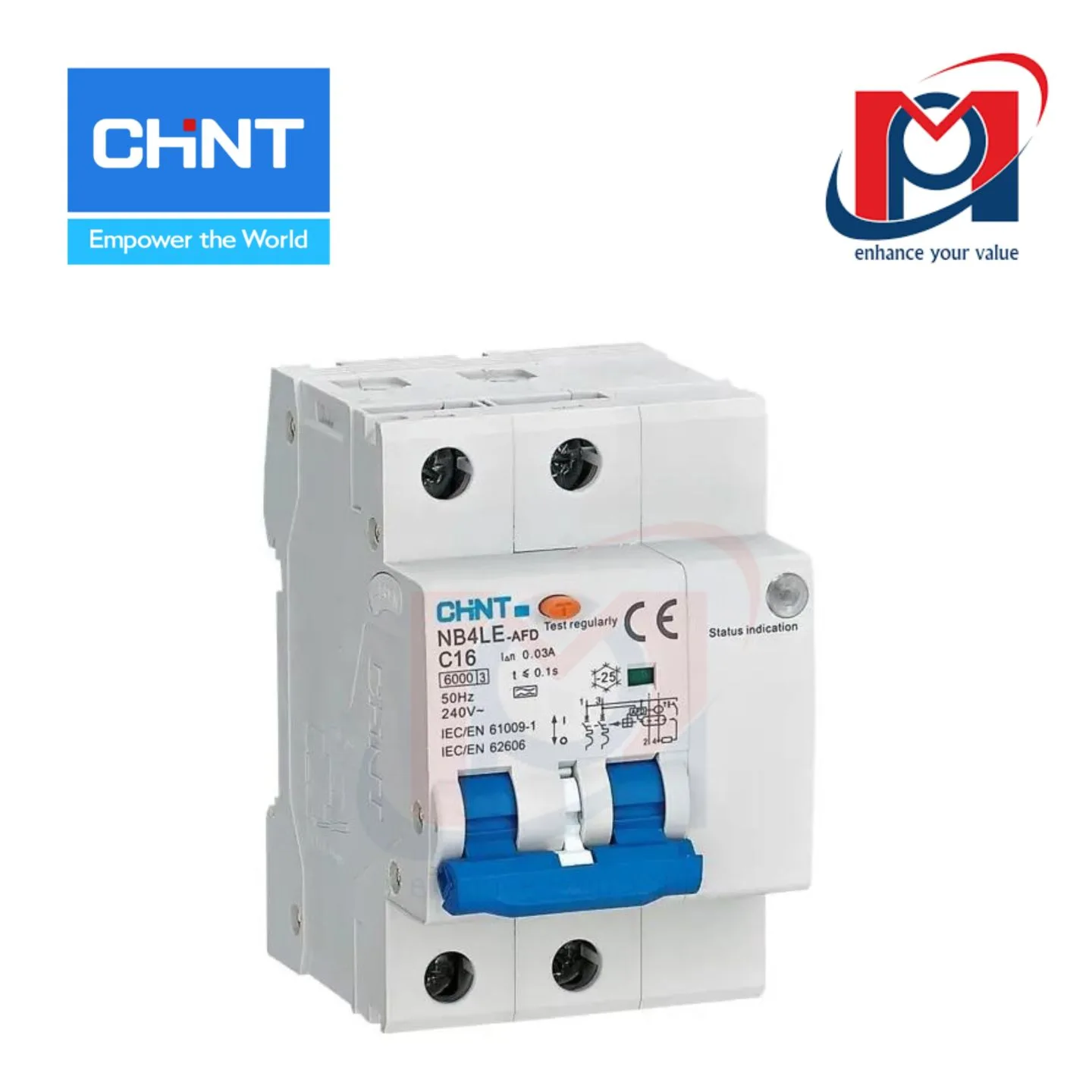 Cầu dao chống dòng rò RCBO NB4LE-AFD 2P B13 A type 30mA (R) - CHINT - 335343