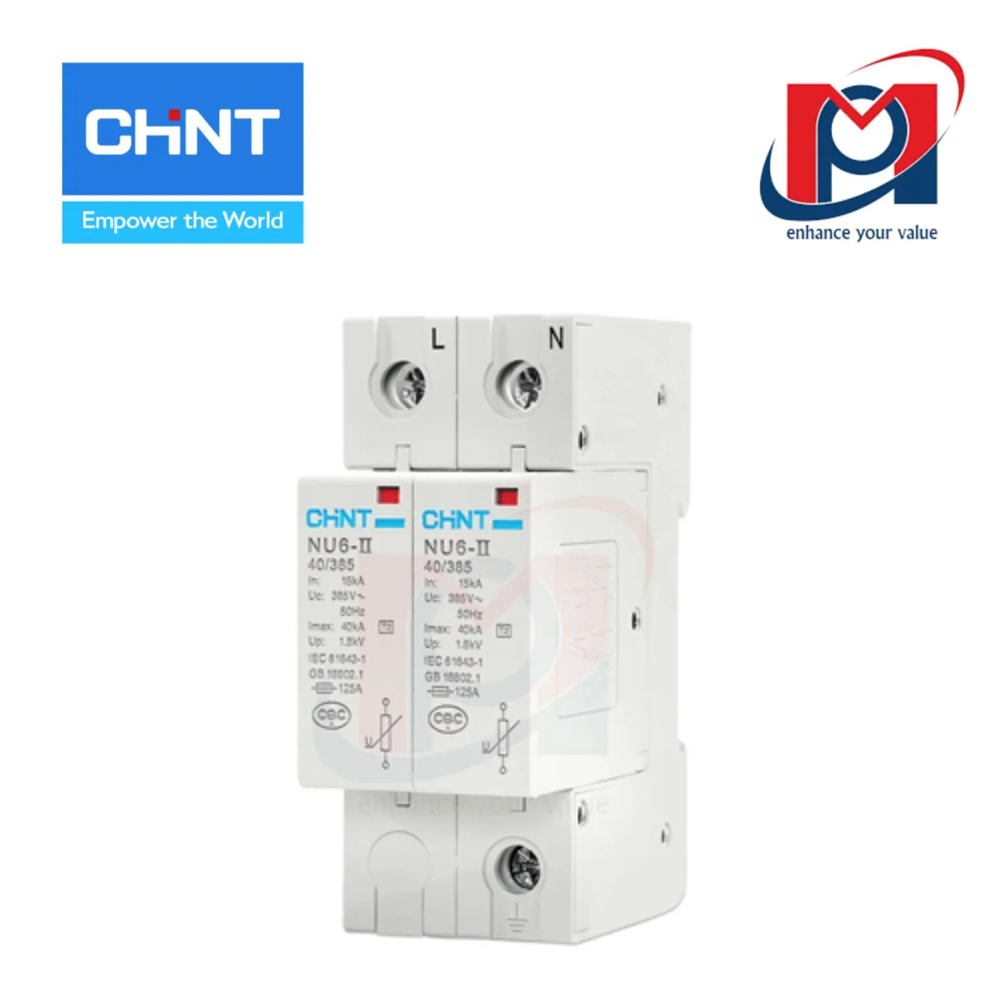 Thiết bị chống sét NU6-II/F 100kA/385V 2P - CHINT - 213468