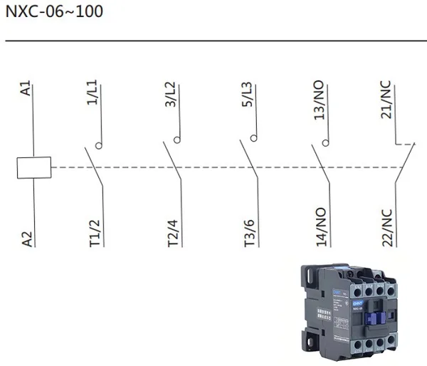 Sơ đồ đấu dây khởi động từ Chint NXC25