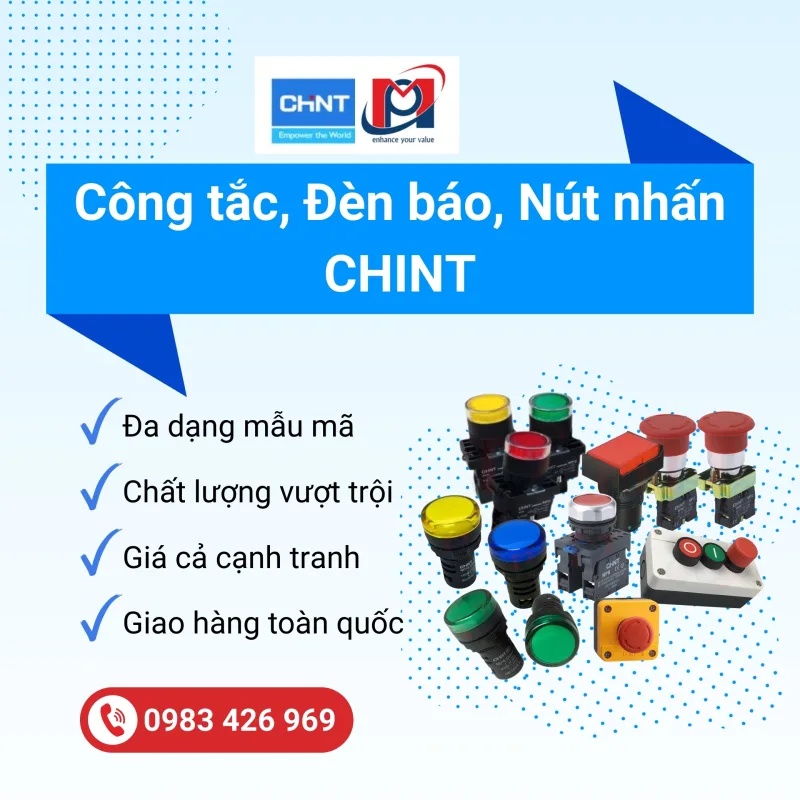 Công tắc, Đèn báo, Nút nhấn Chint