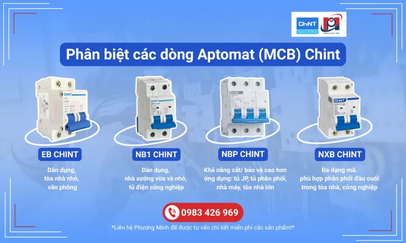 Phân biệt các dòng Aptomat (MCB) Chint
