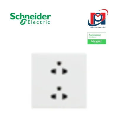 Bộ ổ cắm đôi 3 chấu 16A Schneider Vivace E KBNT426UEST_WE_G19