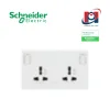 Bộ ổ cắm đôi đa năng 16A có công tắc Schneider Vivace E KBNT25_IS_WE