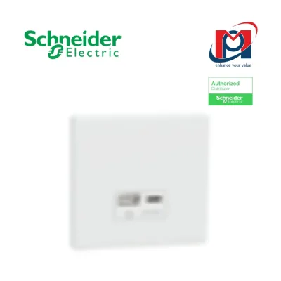 Bộ ổ cắm sạc USB type A+C 21W, có PD + QC3.0 Schneider Vivace EKBNACQUSB_WE