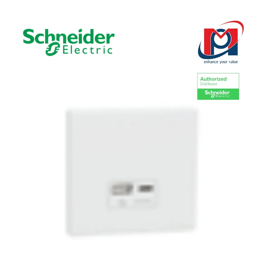 Bộ ổ cắm sạc USB type A+C 21W, có PD + QC3.0 Schneider Vivace EKBNACQUSB_WE
