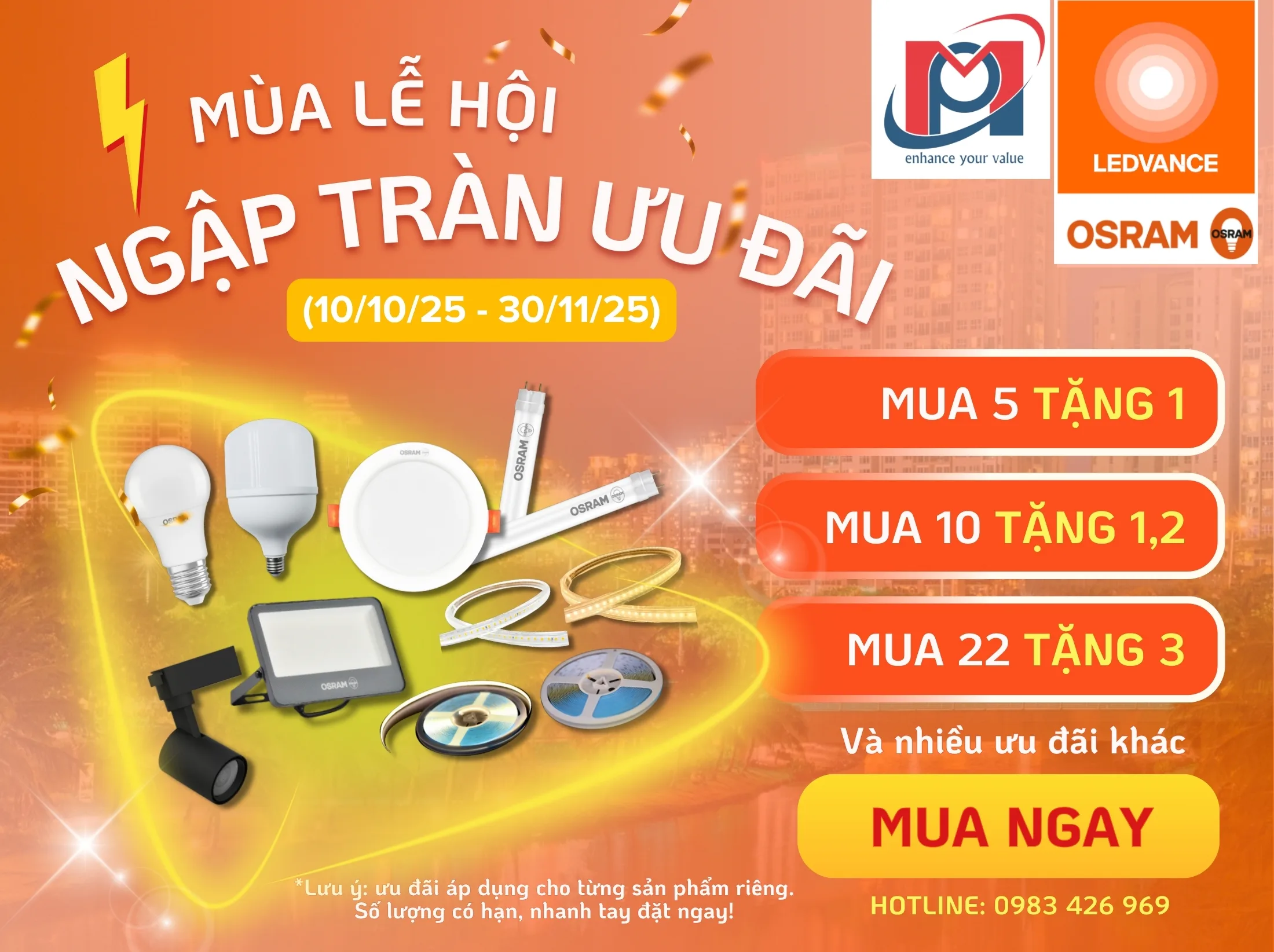 Chương trình khuyến mãi thiết bị chiếu sáng đèn led Osram - Phương Minh 2