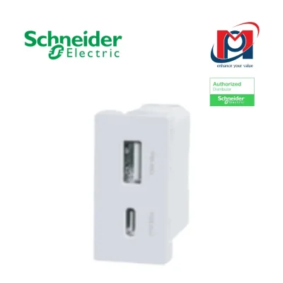 Ổ cắm USB 2 cổng A + C Schneider Milux E M3TS_USB2_WE
