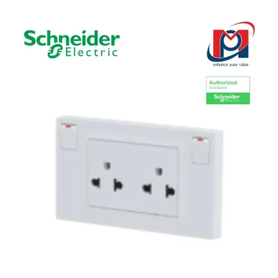 Ổ cắm đôi 3 chấu có công tắc Schneider Milux E M3TS_SIS_WE