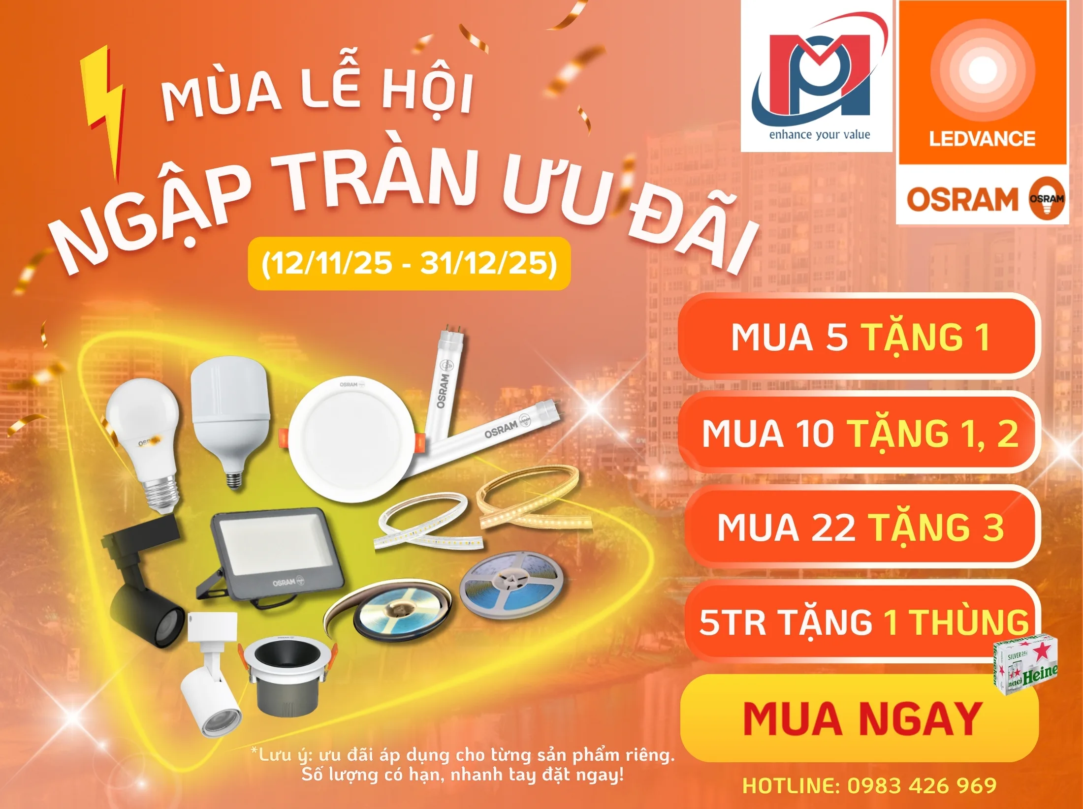 TƯNG BỪNG MÙA LỄ HỘI – NGẬP TRÀN ƯU ĐÃI CÙNG OSRAM / LEDVANCE THÁNG 11, 12