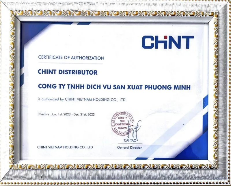 Giấy Uỷ quyền Nhà Phân Phối Chính Hãng Chint