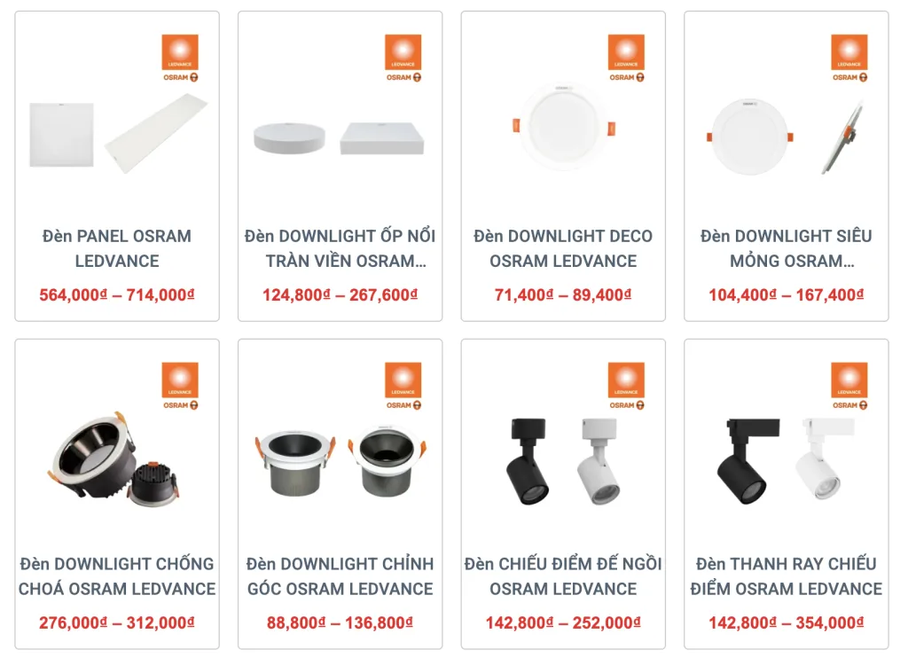 Đèn led Ledvance Osram được phân phối tại Phương Minh