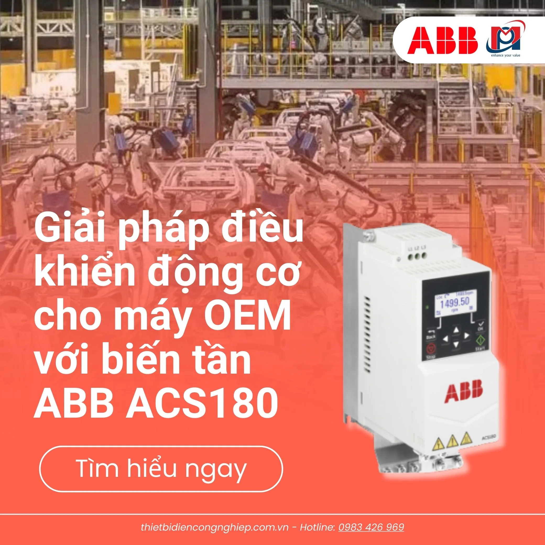 Giải pháp điều khiển động cơ cho máy OEM với biến tần ABB ACS180