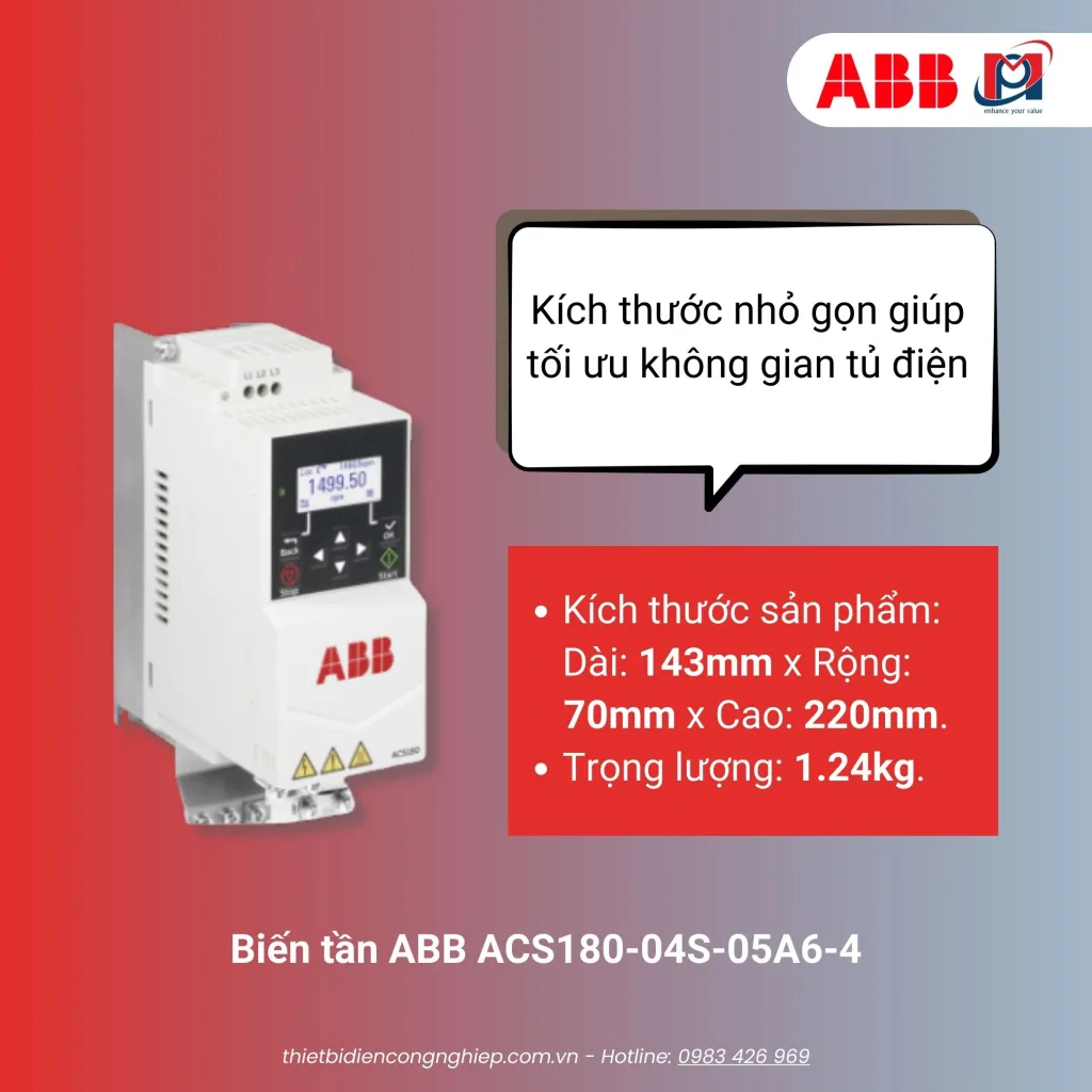 Biến tần ABB ACS 180 thiết kế nhỏ gọn