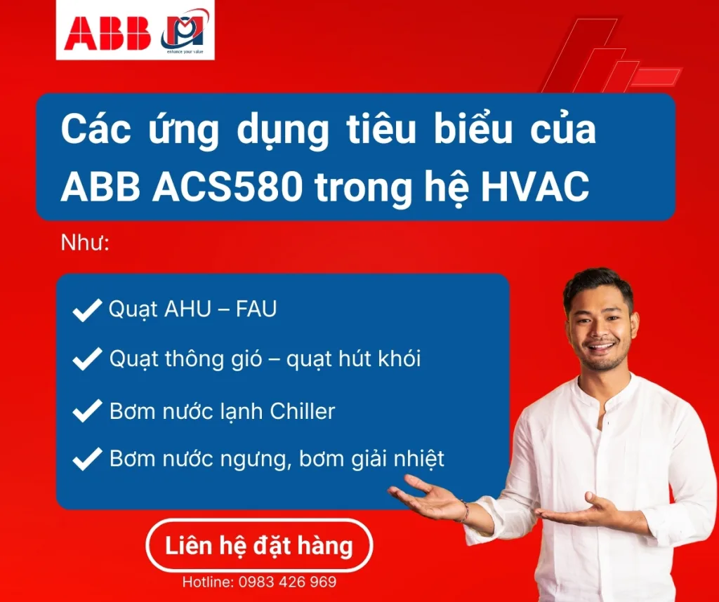 Các ứng dụng tiêu biểu của ABB ACS580 trong hệ HVAC