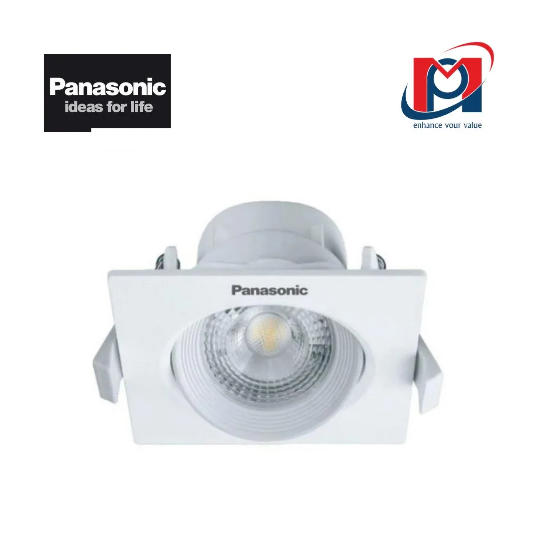 Đèn Downlight Chỉnh Góc Panasonic NNNC7624588 5W Ánh sáng vàng 3000K, Góc chiếu 60°, âm trần vuông chính hãng