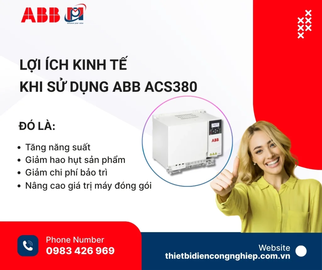 Lợi ích kinh tế khi sử dụng biến tần ABB ACS380 cho máy đóng gói