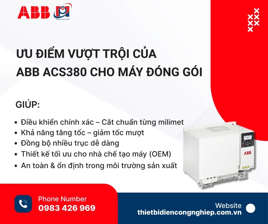 Ưu điểm vượt trội của Biến tần ABB ACS cho máy đóng gói