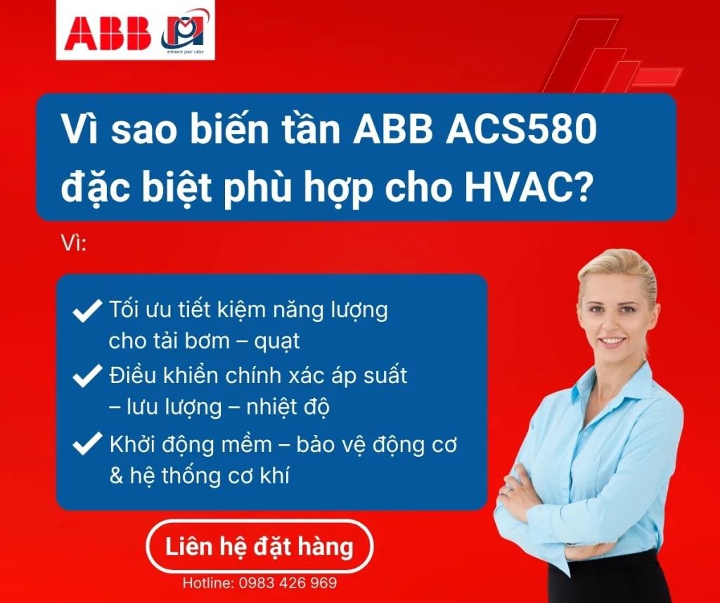 Vì sao biến tần ABB ACS580 đặc biệt phù hợp cho HVAC