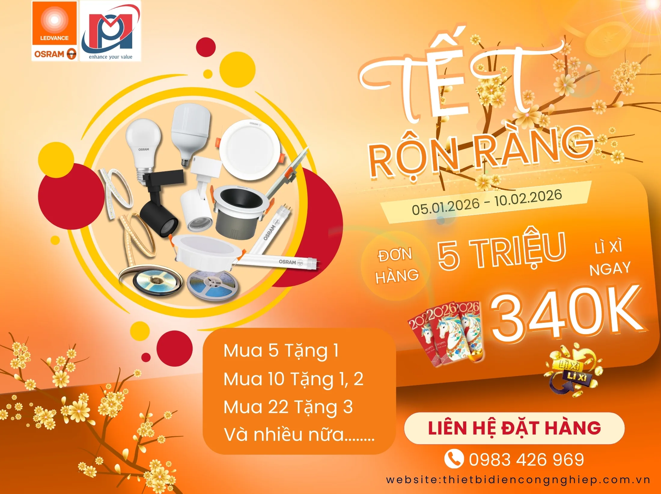 thiet bi chieu sang osram khuyến mãi 1