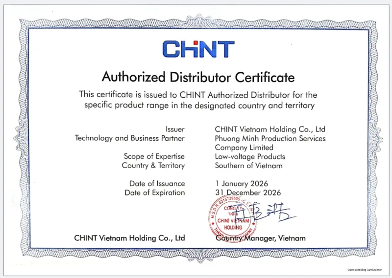 Chung nhan NPP Chint 2026 Chung nhan NPP Chint 2026