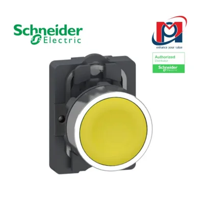 Nút nhấn hoàn chỉnh XA2AH051, Easy Harmony XA2, đầu nhựa, Ø 22mm, màu vàng, 1 NO, tự khóa (self-lock), không in ký hiệu.