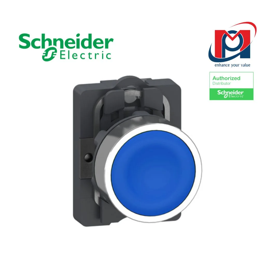 Nút nhấn hoàn chỉnh XA2AH061, Easy Harmony XA2, đầu nhựa, Ø 22mm, Xanh dương, 1 NO, tự khóa (self-lock), không in ký hiệu.