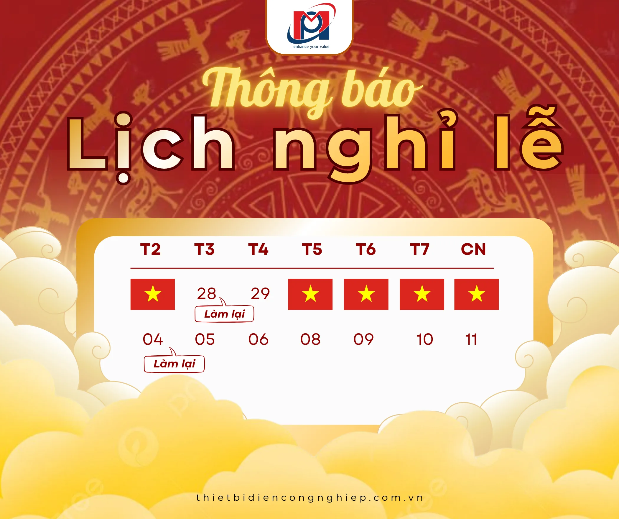 LỊCH NGHỈ LỄ GIỖ TỔ HÙNG VƯƠNG, 30/4 & 1/5